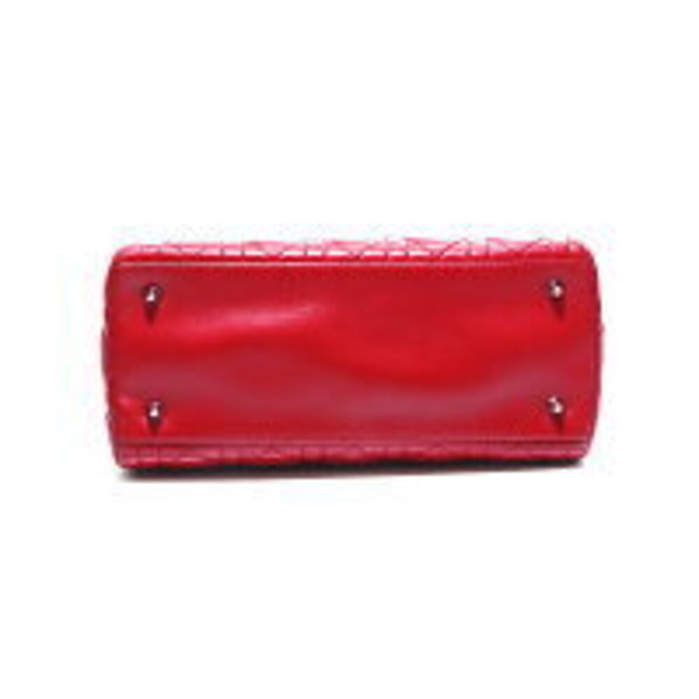 Christian Dior Lady Leather Handbag Red - Picture 7 of 13